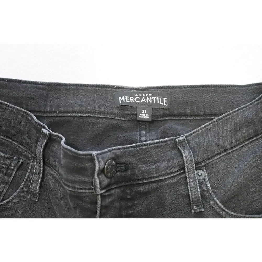 J Crew Mercantile Flex Jeans Rugged Slim Fit Black Denim Mens Size 31‎ x 29